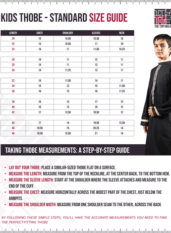 How to Find Your Perfect Thobe Size Online? A Complete Thobe Size Guide - TheTopiWala