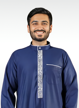 Adult Thobe - Fancy Blue/White - TTW/D4
