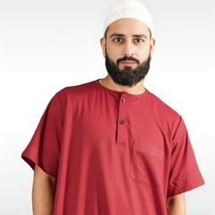 Adult Thobe -  Short Sleeves - Red - TTW/D25