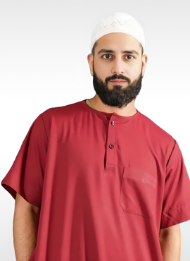 Adult Thobe -  Short Sleeves - Red - TTW/D25