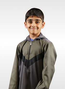 Kids Islamic Winter Thobe with Trendy Hoodie | Cozy & Modest Boys' Clothing USA | TTW/D8